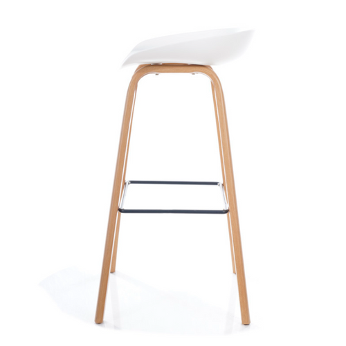Tabouret De Bar Blanc Et Aspect Chêne Jura