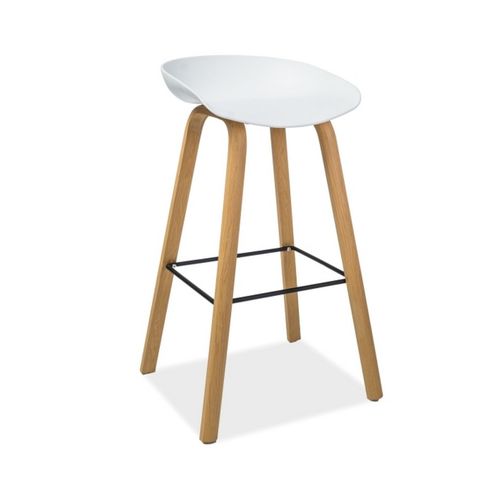 Tabouret De Bar Blanc Et Aspect Chêne Jura