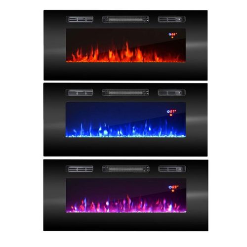 Meuble Télé Beige 200 Cm Avec Cheminée Électrique Lucky