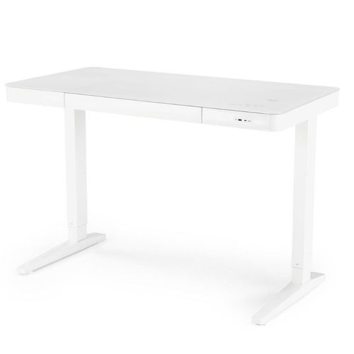 Bureau Assis Débout Électrique 120cm Blanc Avec Chargeur Albi