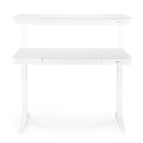 Bureau Assis Débout Électrique 120cm Blanc Avec Chargeur Albi