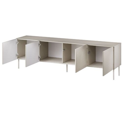 Meuble TV Beige Design - 4 Portes - 200cm Abys