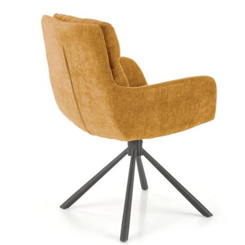 Chaise Design Confort Et Pivotante En Tissu Jaune Edge