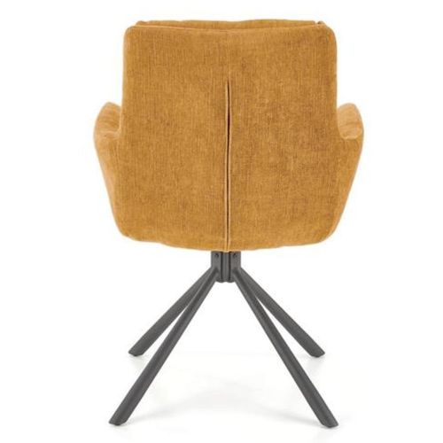 Chaise Design Confort Et Pivotante En Tissu Jaune Edge