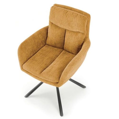 Chaise Design Confort Et Pivotante En Tissu Jaune Edge