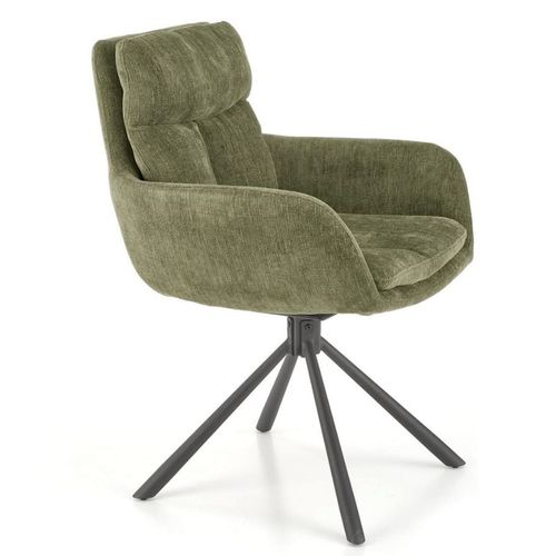 Chaise Pivotante Design Et Rembourrée En Tissu Vert Edge