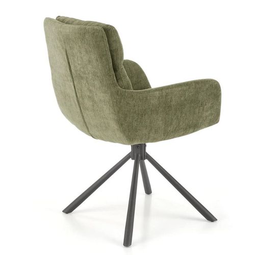 Chaise Pivotante Design Et Rembourrée En Tissu Vert Edge