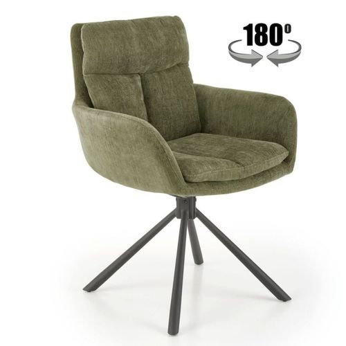 Chaise Pivotante Design Et Rembourrée En Tissu Vert Edge