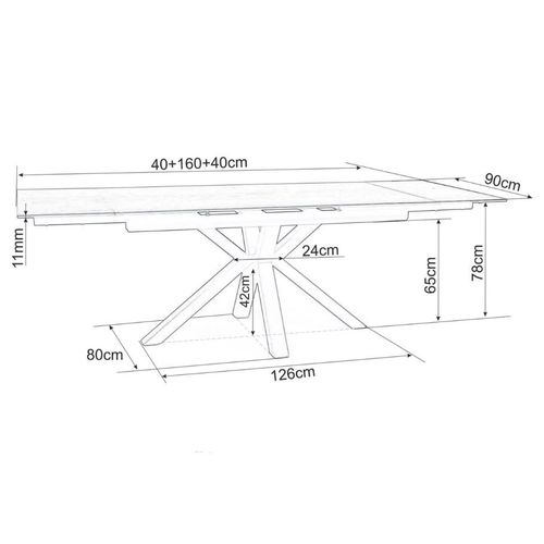 Table Design Céramique Effet Marbre Blanc 160-240 Cm Gatien