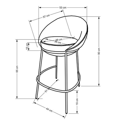 Tabouret De Bar Design Tissu Beige Armand