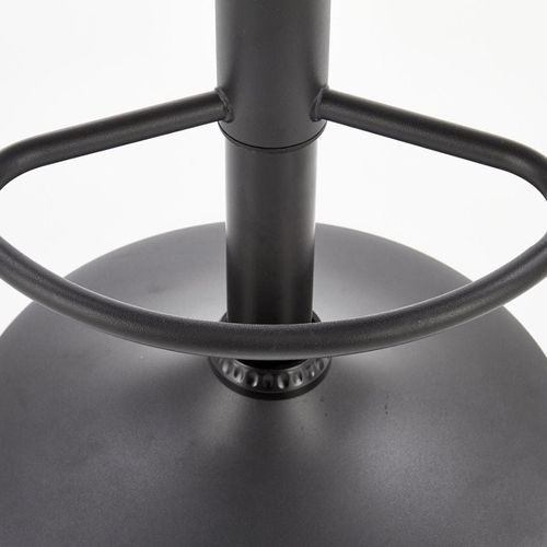 Tabouret De Bar Marron Avec Structure Design En Métal Noir Mat Leeds