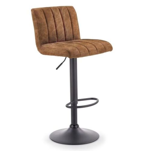 Tabouret De Bar Marron Avec Structure Design En Métal Noir Mat Leeds