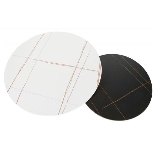 Table Basse Gigogne Avec Plateau Céramique Noir Et Blanc Edmond