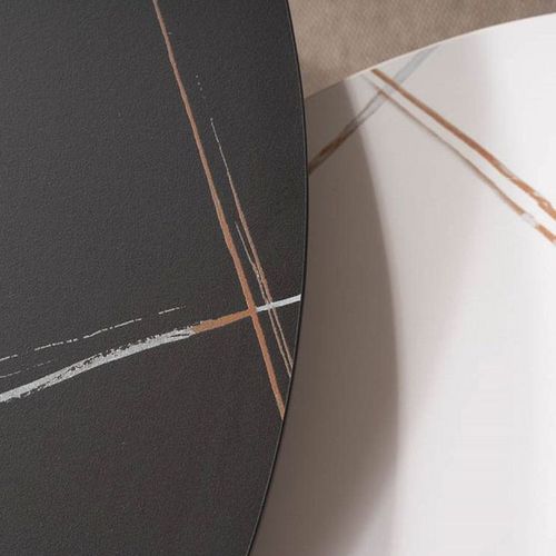 Table Basse Gigogne Avec Plateau Céramique Noir Et Blanc Edmond