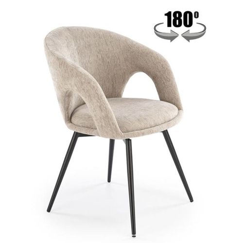 Chaise Pivotante Design En Tissu Beige Melaine