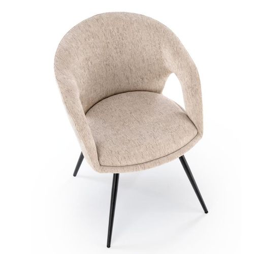 Chaise Pivotante Design En Tissu Beige Melaine