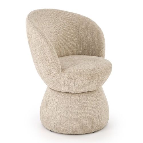 Chaise Design Pivotante En Tissu Beige Nestor