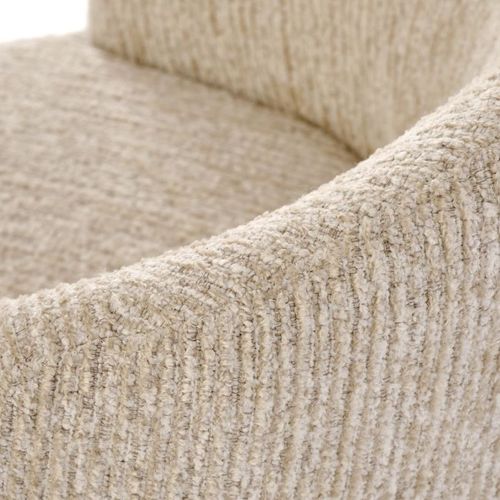 Chaise Design Pivotante En Tissu Beige Nestor