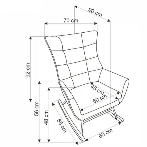 Rocking-chair Design En Velours Noir Avec Accoudoirs Market