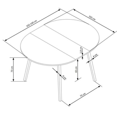 Table Ronde Extensible Beige Et Hêtre 102cm Storend