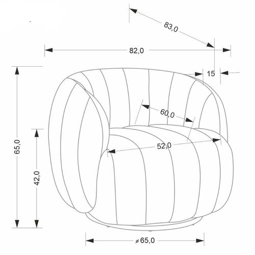 Fauteuil Pivotant Rond En Tissu Crème Hilsy