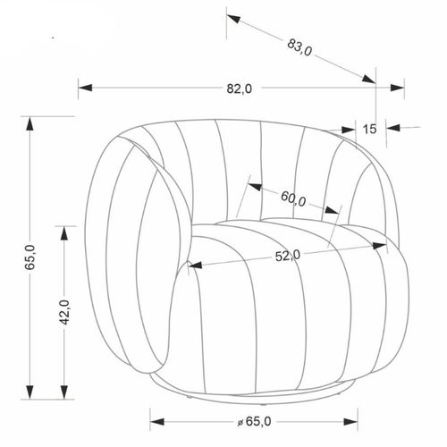 Fauteuil Pivotant Rond En Tissu Crème Hilsy