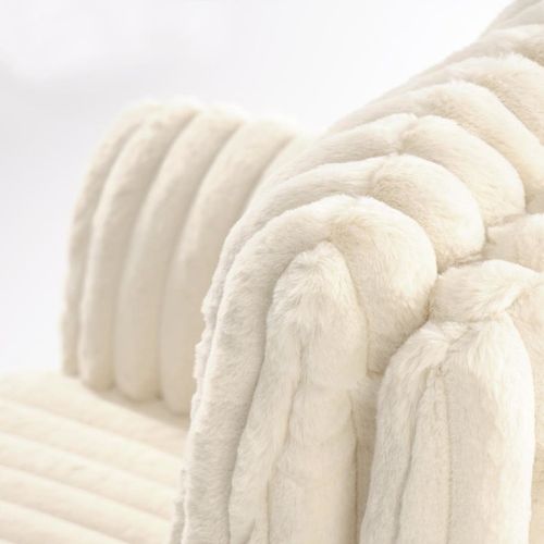 Chaise Beige Pivotante En Tissu Côtelé Avec Pieds En Métal Nuvem