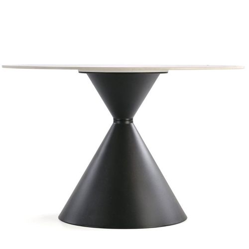 Table Ronde 120cm Style Marbre Avec Pied Central Mordor