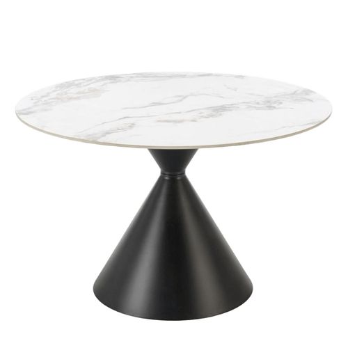 Table Ronde 120cm Style Marbre Avec Pied Central Mordor