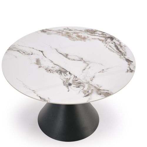 Table Ronde 120cm Style Marbre Avec Pied Central Mordor