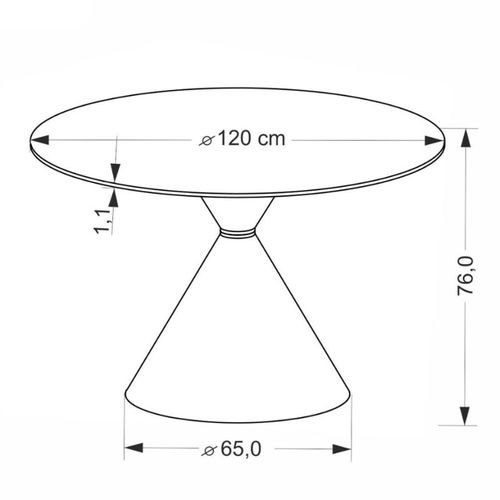 Table Ronde 120cm Style Marbre Avec Pied Central Mordor