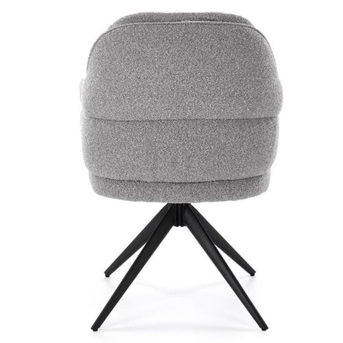 Chaise Grise Pivotante En Tissu Avec Pieds 4 Branches Lana