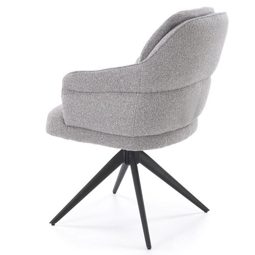 Chaise Grise Pivotante En Tissu Avec Pieds 4 Branches Lana