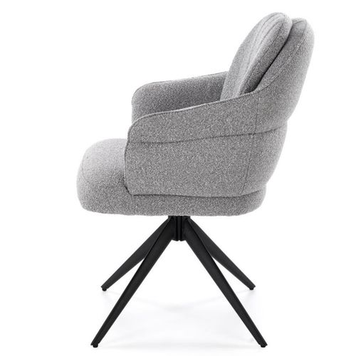 Chaise Grise Pivotante En Tissu Avec Pieds 4 Branches Lana