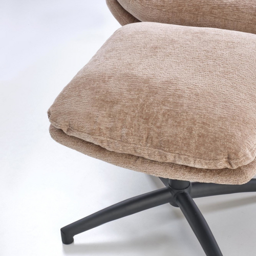 Fauteuil Et Repose Pieds En Tissu Beige Avec Bascule Gasper