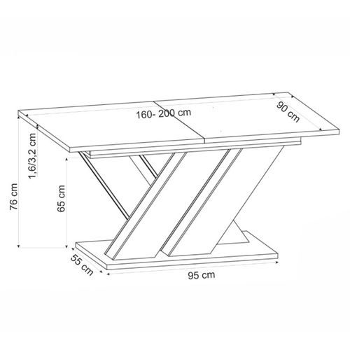 Table à Manger Extensible Beige Et Bois 160-200cm Xenori