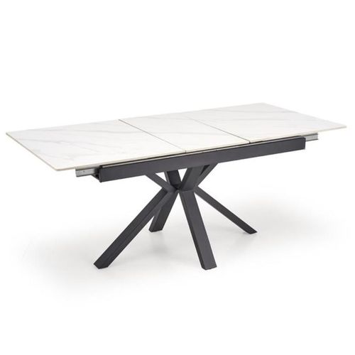 Table à Manger Design 140-180 Cm Aspect Marbre Blanc Juan