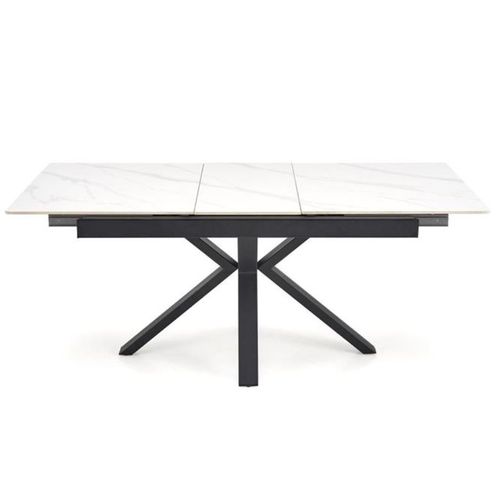 Table à Manger Design 140-180 Cm Aspect Marbre Blanc Juan