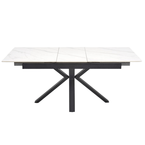 Table à Manger Design 140-180 Cm Aspect Marbre Blanc Juan