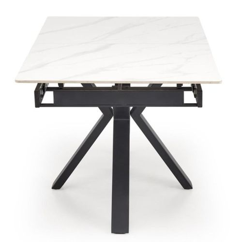 Table à Manger Design 140-180 Cm Aspect Marbre Blanc Juan