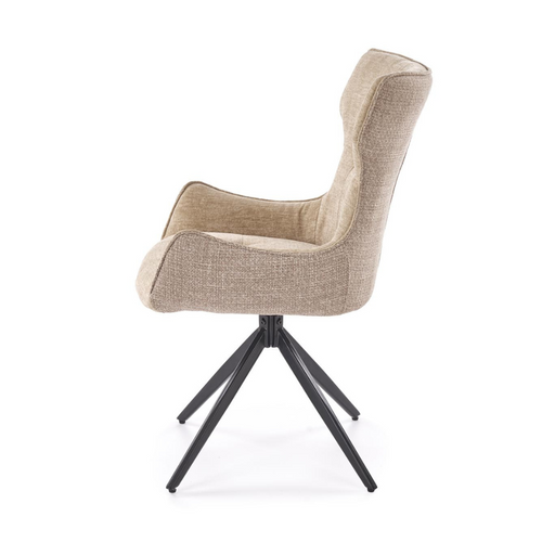 Chaise De Salle à Manger Design En Tissu Beige Beatrix