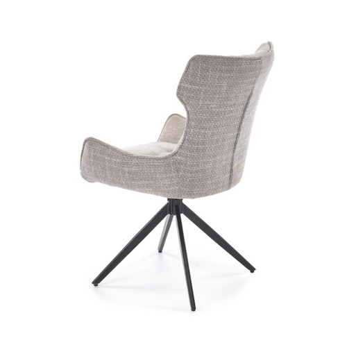 Chaise Design En Tissu Gris - Pieds Métal 4 Branches Beatrix