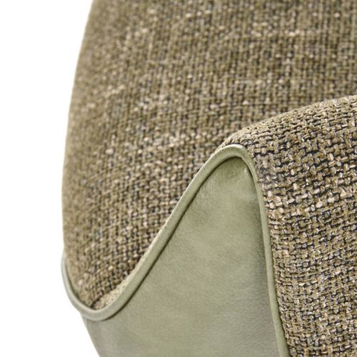 Chaise Pivotante Vert Olive, Tissu et Éco-cuir, Pied Métal 4 Branches Ludmila