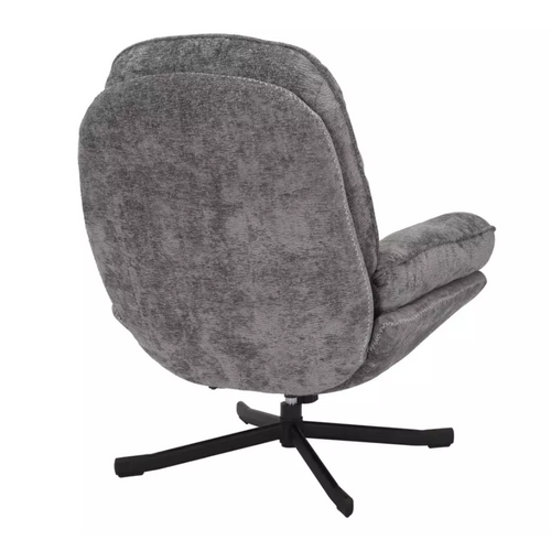 Fauteuil Pivotant à 360° Moelleux En Tissu Gris Sans Accoudoirs Couleur Gris Zalka