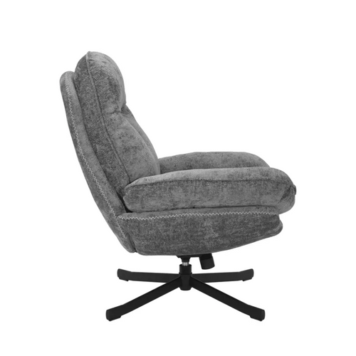 Fauteuil Pivotant à 360° Moelleux En Tissu Gris Sans Accoudoirs Couleur Gris Zalka