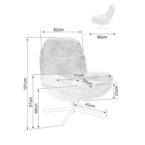Fauteuil Pivotant à 360° Moelleux En Tissu Gris Sans Accoudoirs Couleur Gris Zalka