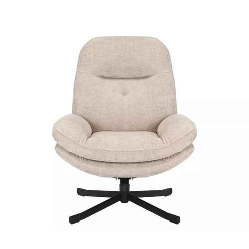 Fauteuil Pivotant à 360° En Tissu Moelleux Sans Accoudoirs Couleur Beige Zalka