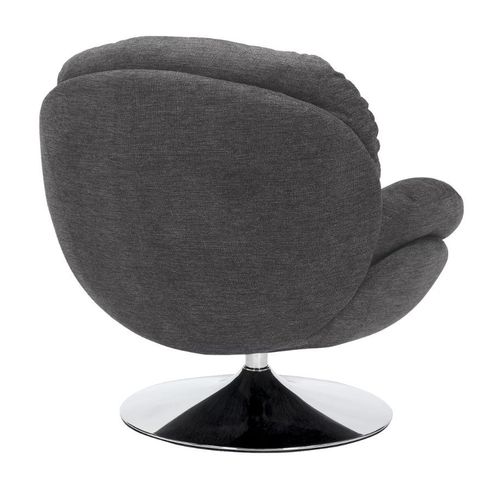 Fauteuil Pivotant Vintage, Tissu Gris Foncé Noche