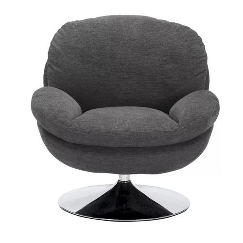 Fauteuil Pivotant Vintage, Tissu Gris Foncé Noche