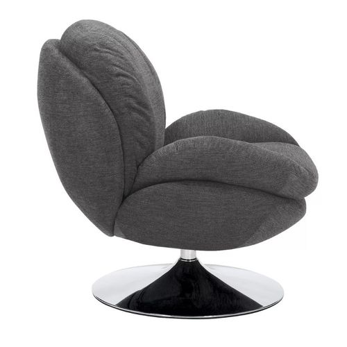 Fauteuil Pivotant Vintage, Tissu Gris Foncé Noche